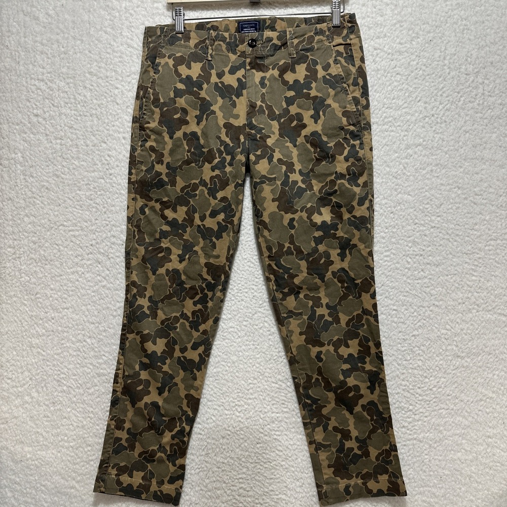Gapkhakis Camouflage Lived In Slim Stretch Chino Pants Green Pants‎ Size 32